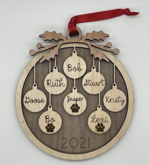2021 Family Ornament with Holly