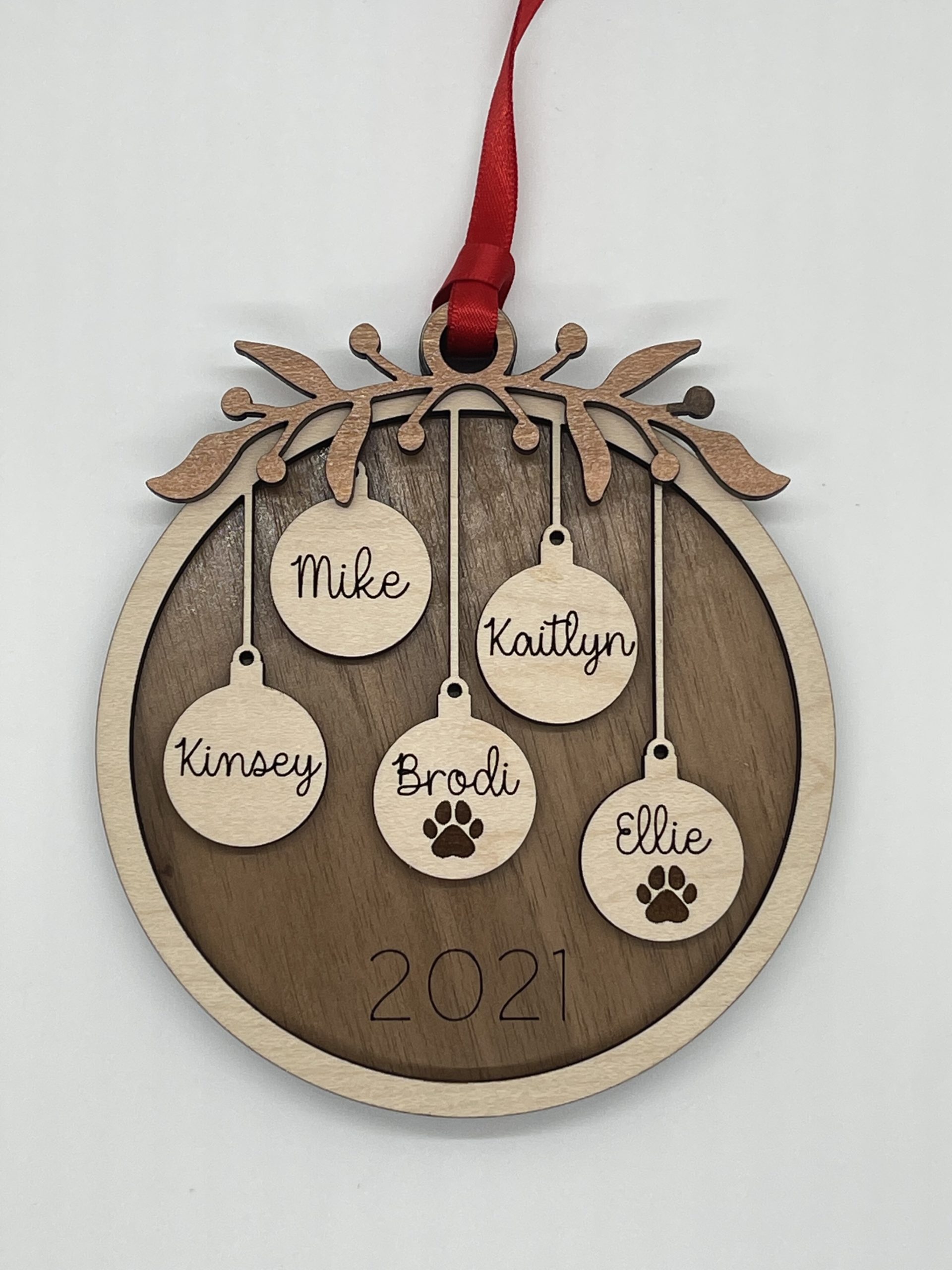 2021 Family Ornament with Mistletoe - Ruth McCabe Design