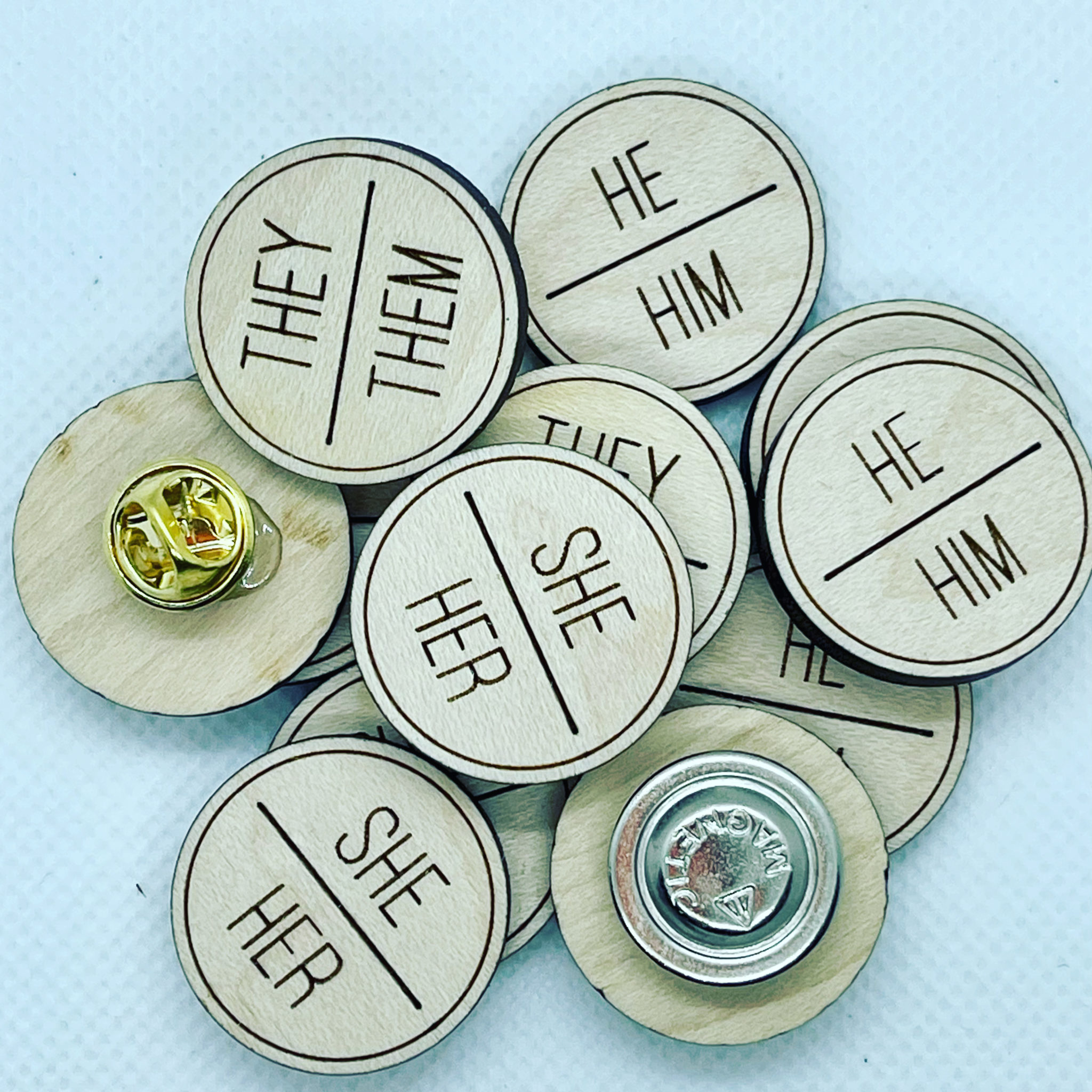 Pronoun Pins Ruth McCabe Design